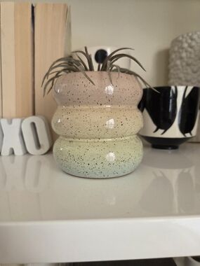 Mudwitch Rainbow Ombre Speckled Ceramic Cup Planter Trippy Chubby Vase